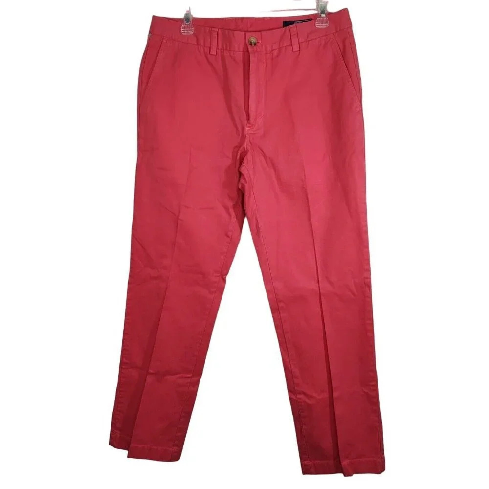Vineyard Vines Slim Fit Breaker Pant Pink Salmon Chino Men Size 32 x 29.5
